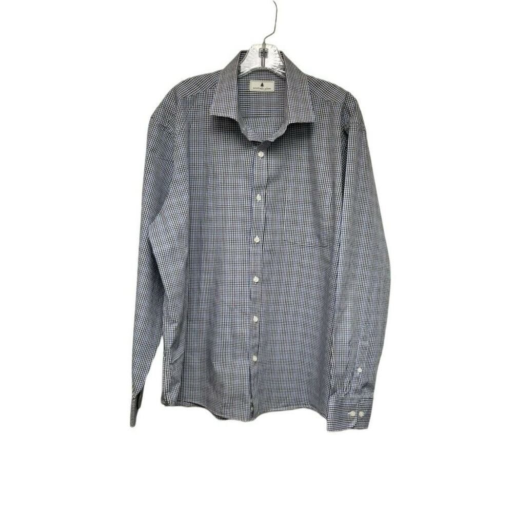 Men's Southern Pines Plaid Long Sleeve Casual/Business/Golf Shirt Color Blue XXL